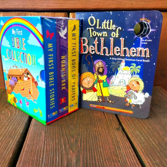 My First Bible 3 Book Box Set & O Little Town of Bethlehem Singing Board Books - Picture 1 of 10